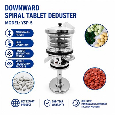 Mesin Pemoles Deduster Tablet Spiral Bawah